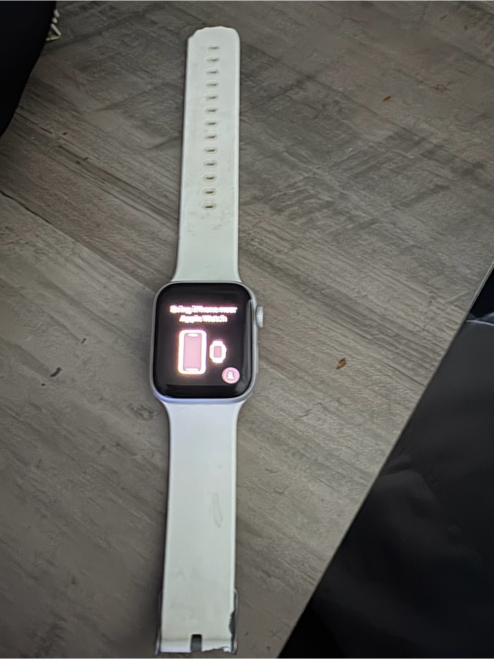 Apple Watch in White Silicone Band